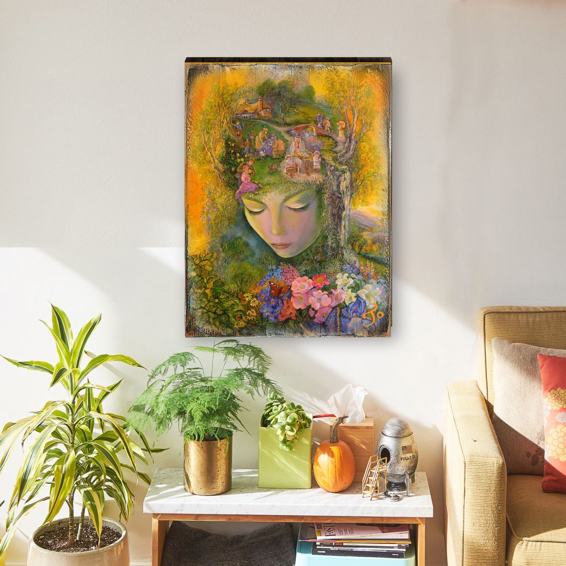 Head Gardener Fantasy Wooden Wall Art by Josephine Wall - Fantasy Decor - 852117-JW