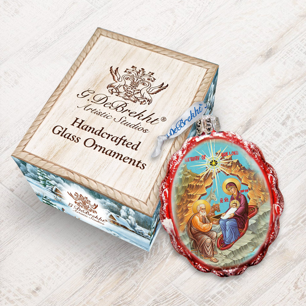 The Nativity Glass Ornament, Nativity Inspirational Decor - 772025