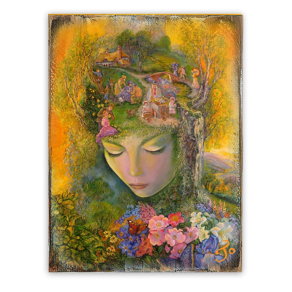 Head Gardener Fantasy Wooden Wall Art by Josephine Wall - Fantasy Decor - 852117-JW