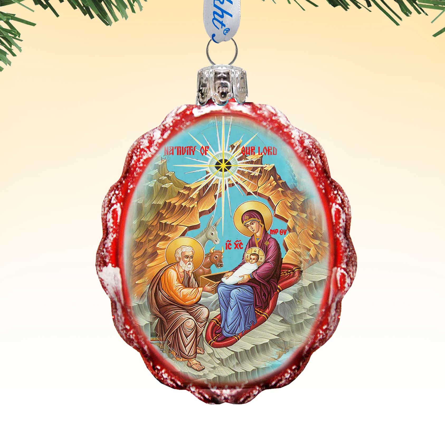 The Nativity Glass Ornament, Nativity Inspirational Decor - 772025