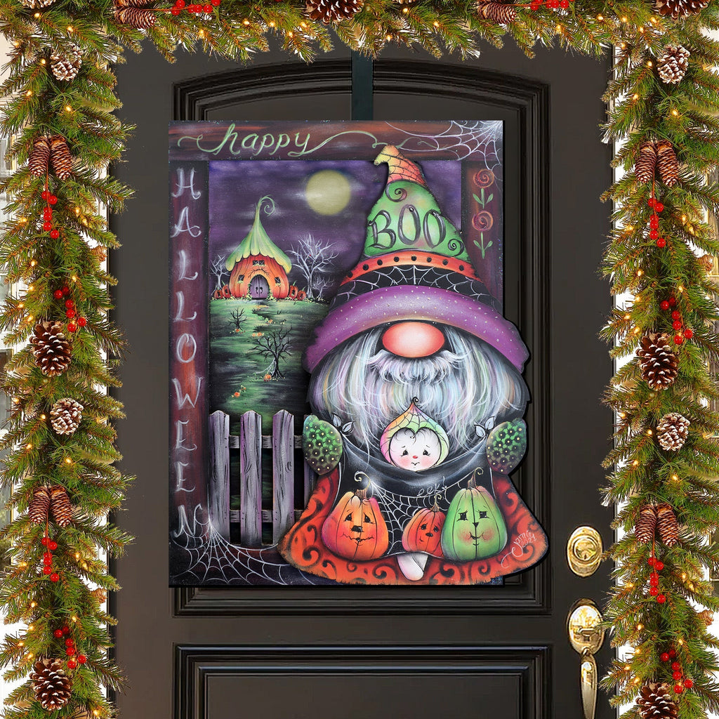 Boo Halloween Gnome Holiday Door Decor by Jamie Mills-Price - Halloween Decor - 8611077H-MP