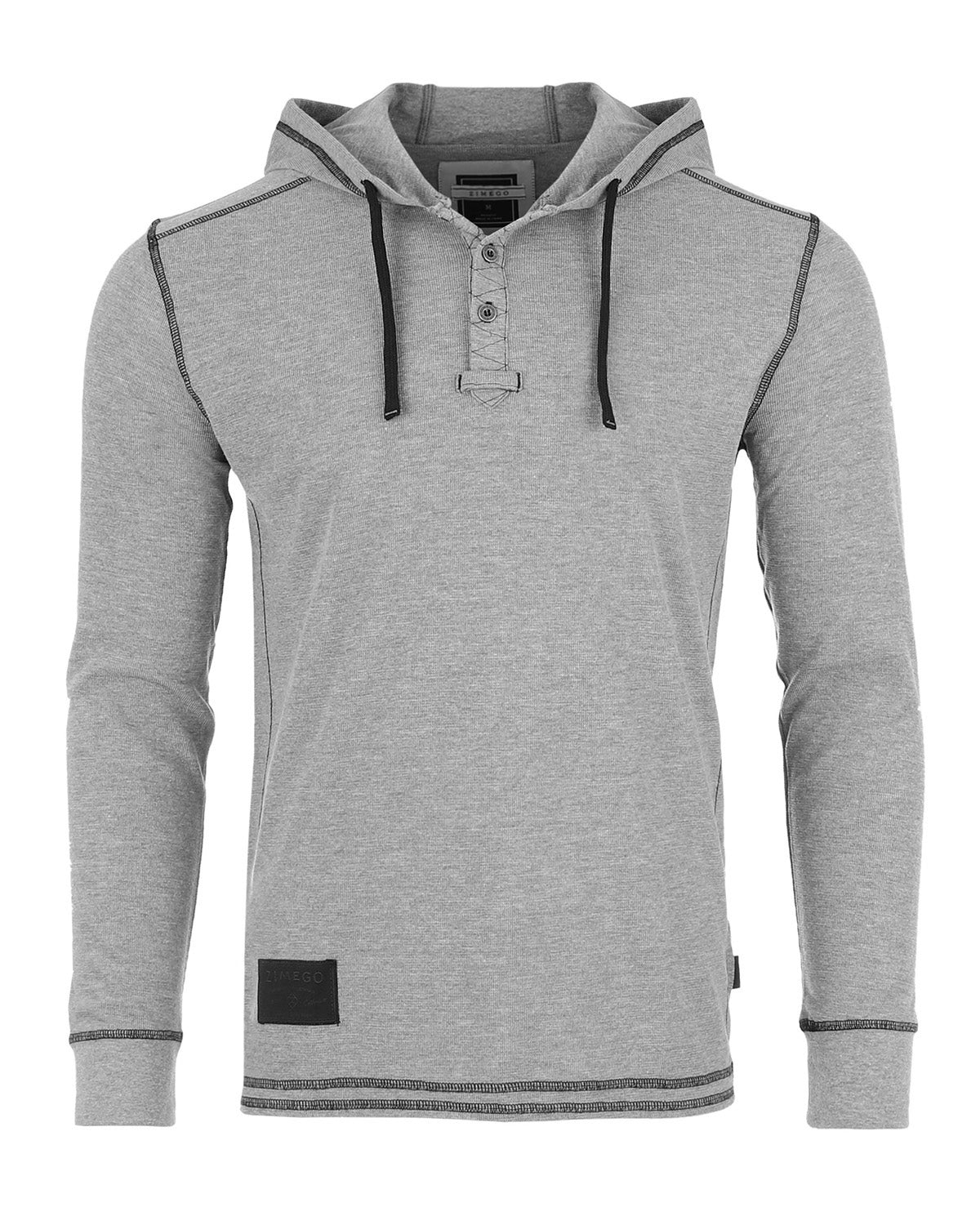 ZIMEGO Mens Vintage Thermal Long Sleeve Lightweight Fashion Hooded Henley