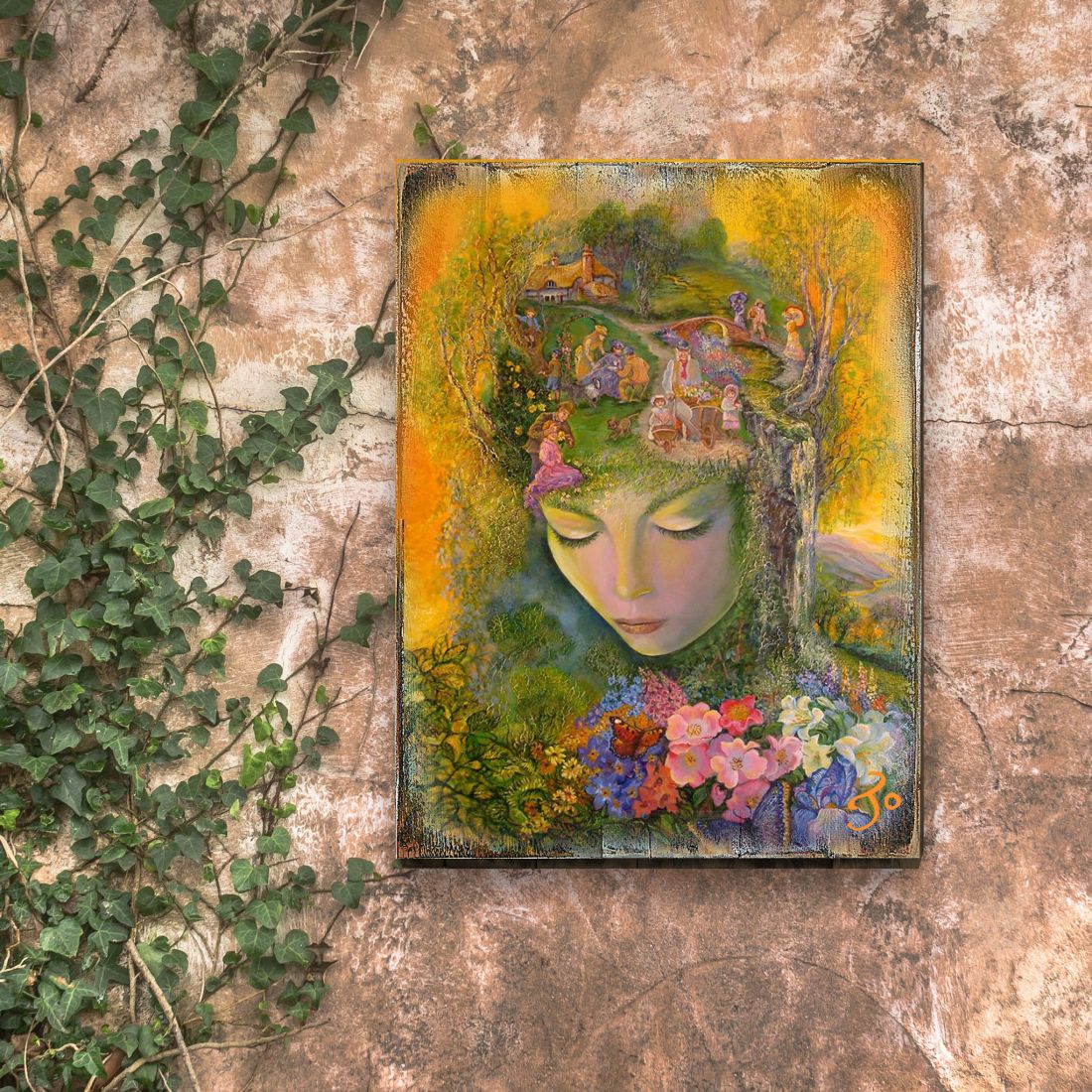 Head Gardener Fantasy Wooden Wall Art by Josephine Wall - Fantasy Decor - 852117-JW
